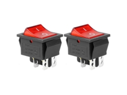 Conjunto De 4 Interruptores Basculantes Ac Dpst Pinos Com 2 Posições(ligado/desligado), 20a/125v E 15a/250v, Com Led Verde