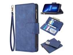 Capa Amovível Inch Para Iphone 13 Pro Pele Sintética Azul