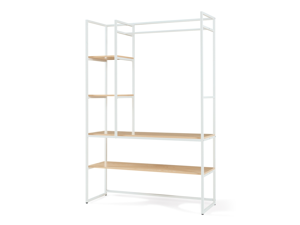 Bengaleiro Horgau 3 Compartimentos 2 Prateleiras 180x120x40cm Efeito Carvalho [EN.CASA]