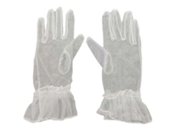 Luvas de Tule Requintadas Até o Pulso, Luvas de Dedo Inteiro, Luvas Curtas para Casamento. TAISHENGDA