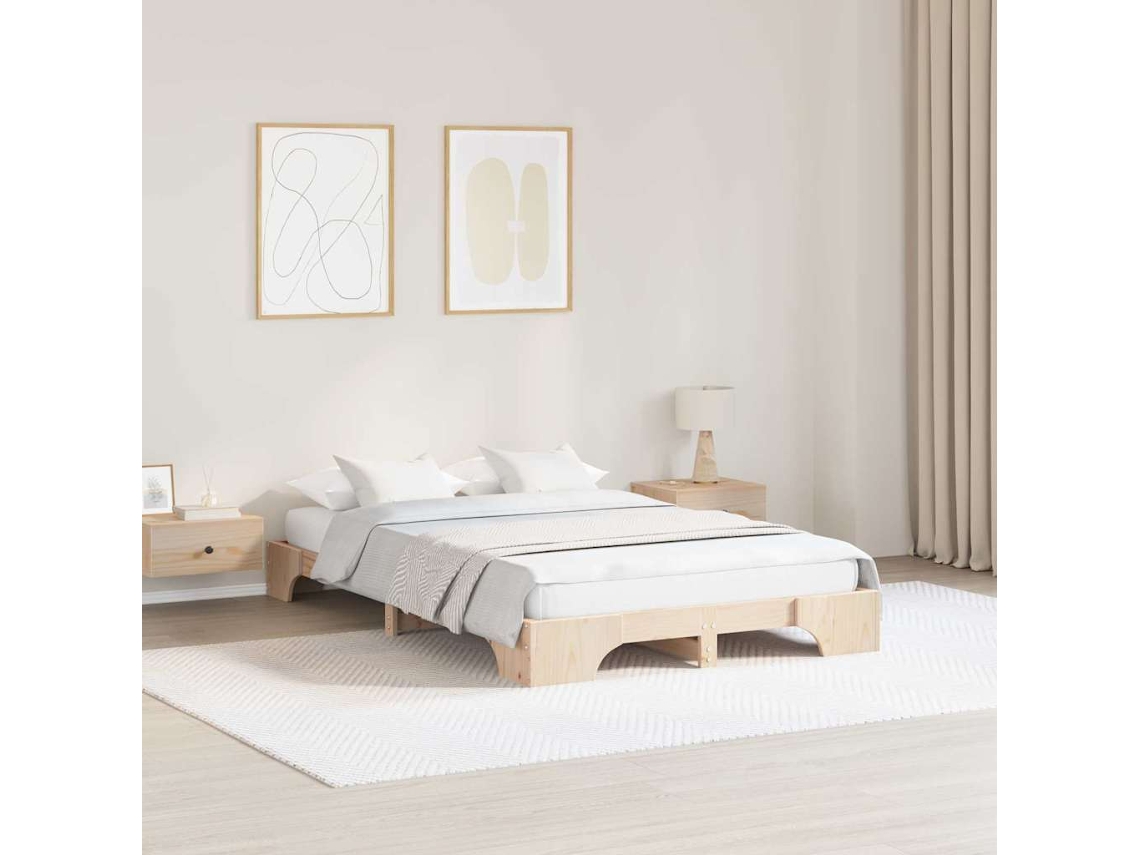 Vidaxl Estrutura Da Cama Natural 120 X 200 Cm