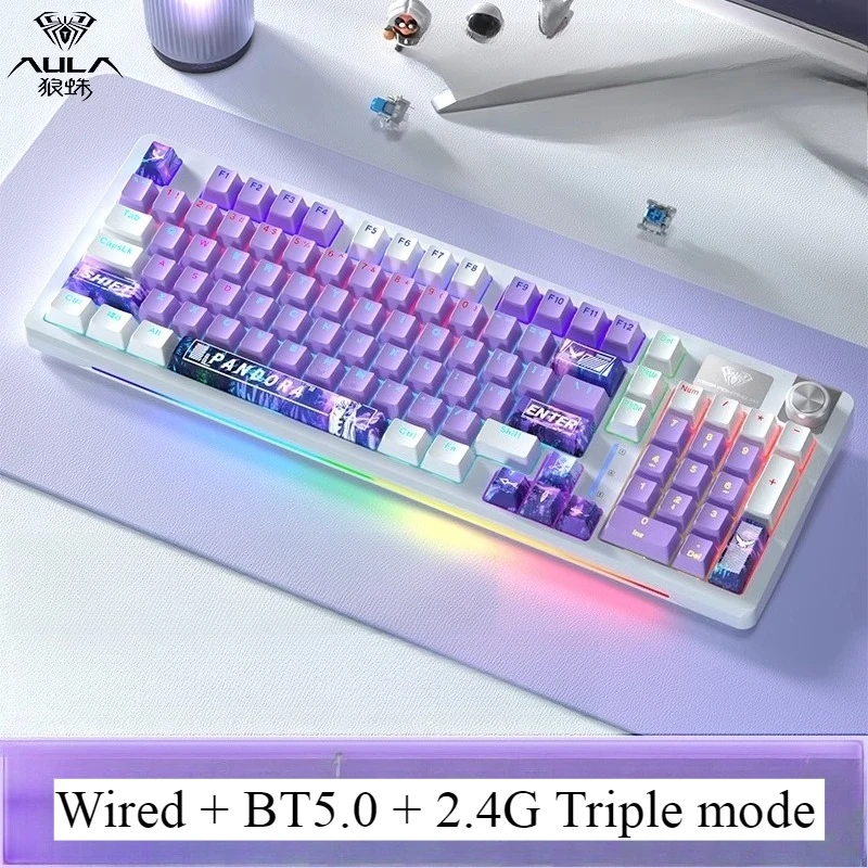 Teclado Mecânico Sem Fio (ode Blue) Com Bluetooth + 2.4g E Design Compacto.