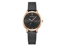 Relógio de Pulso Feminino Yolako de Quartzo com Pulseira de Plástico e Pedras Artificiais