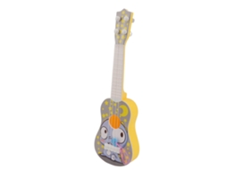 Brinquedo Ukulele Simulado Infantil Com 4 Cordas Ajustáveis Musical Cartoon Amarelo
