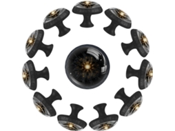 Puxadores Redondos Para Armários De Cozinha, Puxadores Para Armários E Gavetas, 12 Peças, Fundo Abstrato De Mandala