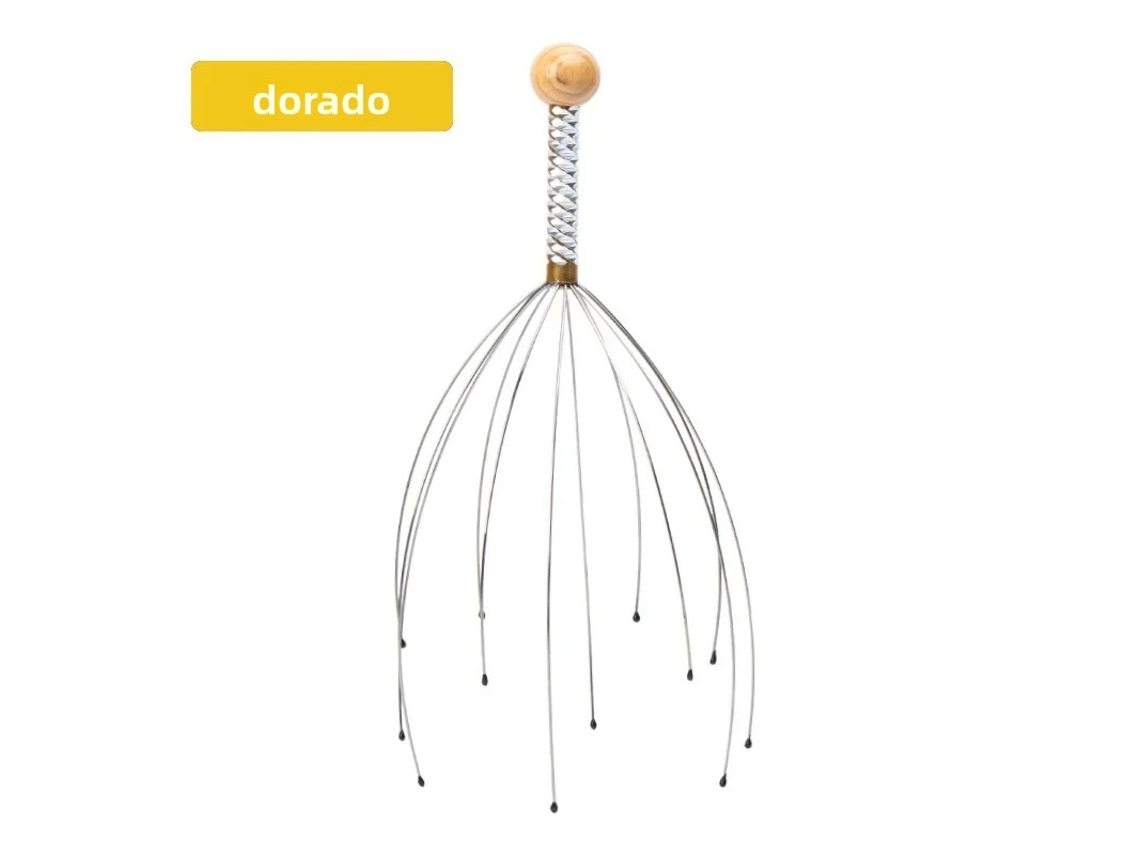 Massageador de Cabeça de Polvo com Garras, Feito de Aço Inoxidável, Design Portátil. MDUG (dourado)