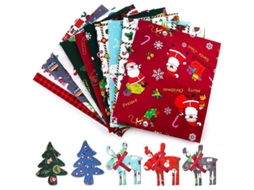 10 Peças De Tela De Algodão De Natal Com Patos Amarelos E Golfinhos Azuis 25x25cm