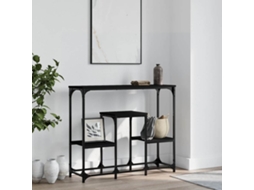 Vidaxl Mesa Consola 89,5x28x76 Cm Derivados De Madeira Preto