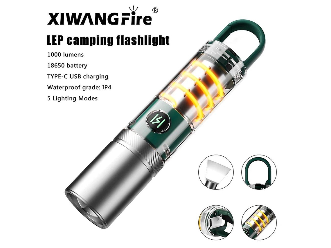 Lanterna De Camping Led, Recarregável E Impermeável Para Suas Aventuras Ao Ar Livre. Olysi Shop
