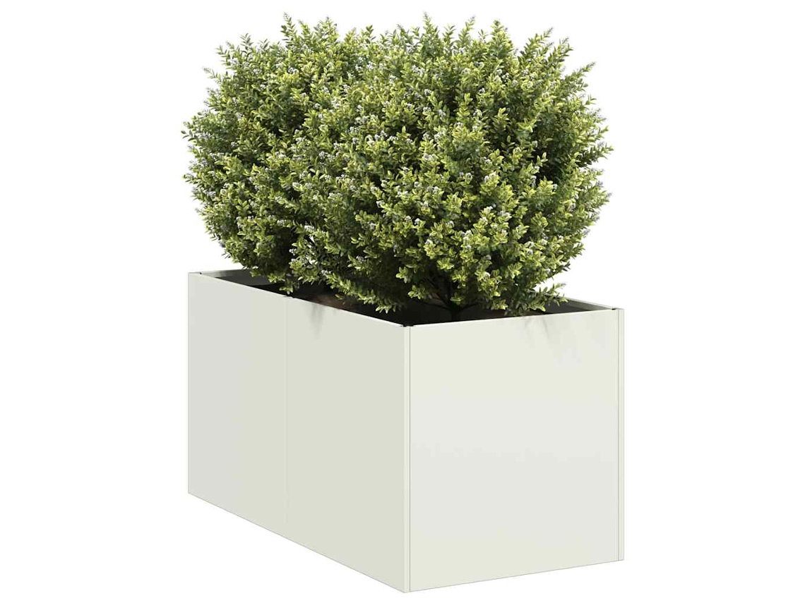 Vidaxl Vaso Floreira 40x80x40 Cm Aço Laminado A Frio Branco
