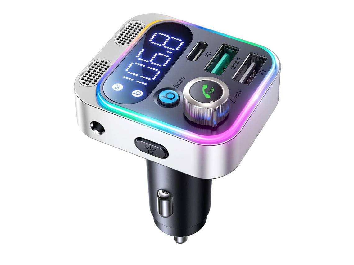 Transmissor Fm Bluetooth Para Carro Com Leitor Mp3 E Chamadas Mãos Livres