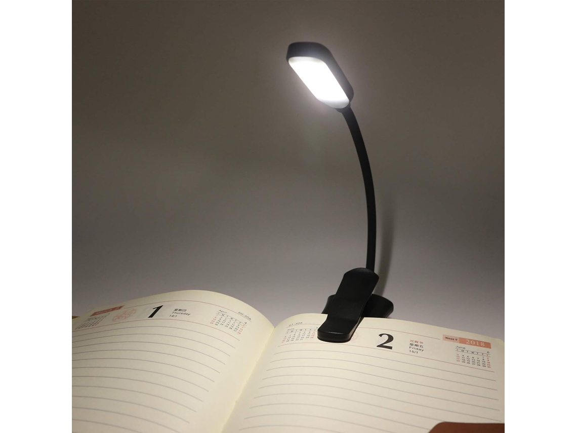 Luminária De Leitura Com Clipe, Haste Flexível E Led Sem Cintilação