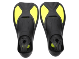Nadadeiras Borracha Macia Adulto Preto Amarelo Xs Mergulho