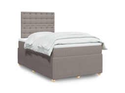 Vidaxl Cama Boxspring C/ Colchão 120x190cm Tecido Castanho-acinzentado