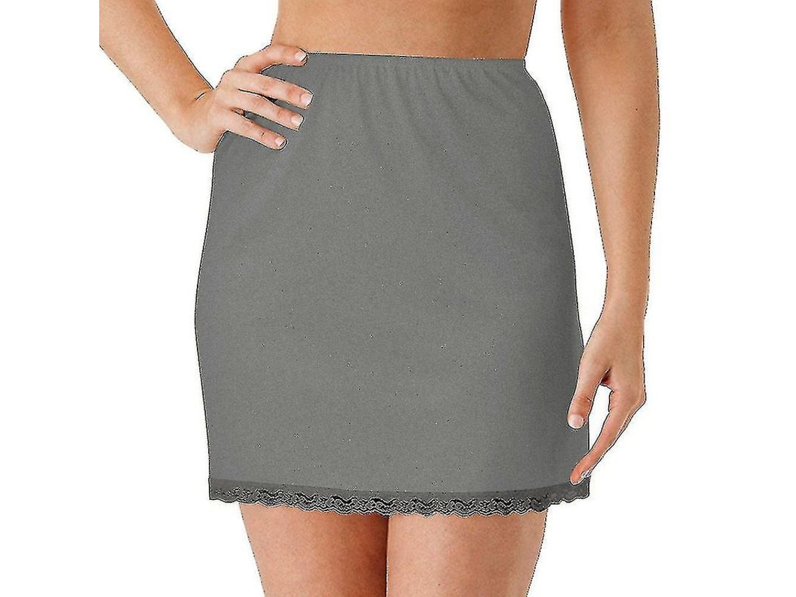 2026 falda Petticoat Interior de Encaje Elástico Antiadherente Media Cintura para Mujer Talla Única Blanco