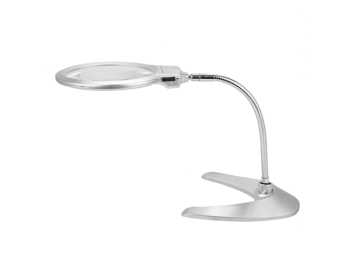 Laxiscreed Lupa De Mesa Com 2 Luzes Led E Braço Flexível Para Escritori‬o