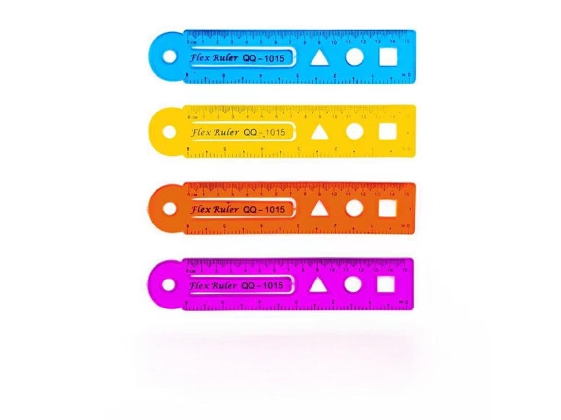 Conjunto De 4 Réguas Flexíveis, 15 20 30cm, Régua Flexível, Ferramenta De Medição Reta, Para Escola E Escritório