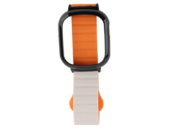 Pulseira Magnética Silicone Ajustável para Watch 4 com Moldura Pc Laranja
