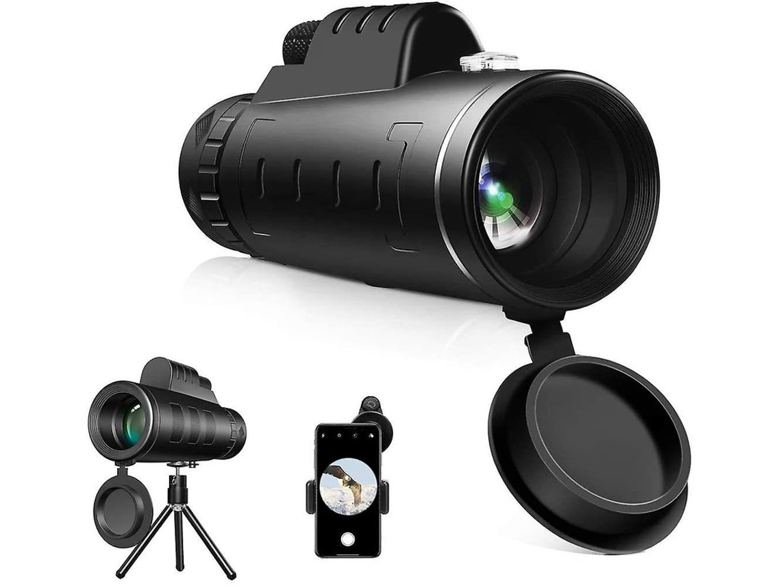 Telescópio Monocular 40×60 Hd Bak 4 Prisma Ip68 Zoom Adaptador Smartphone Tripé Observação Pássaros Caça Camping Preto Bestvite