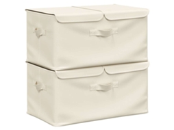 Storage Box, Storage Boxes Vidaxl Creme Tecido (50 X 30 X 25 Cm)