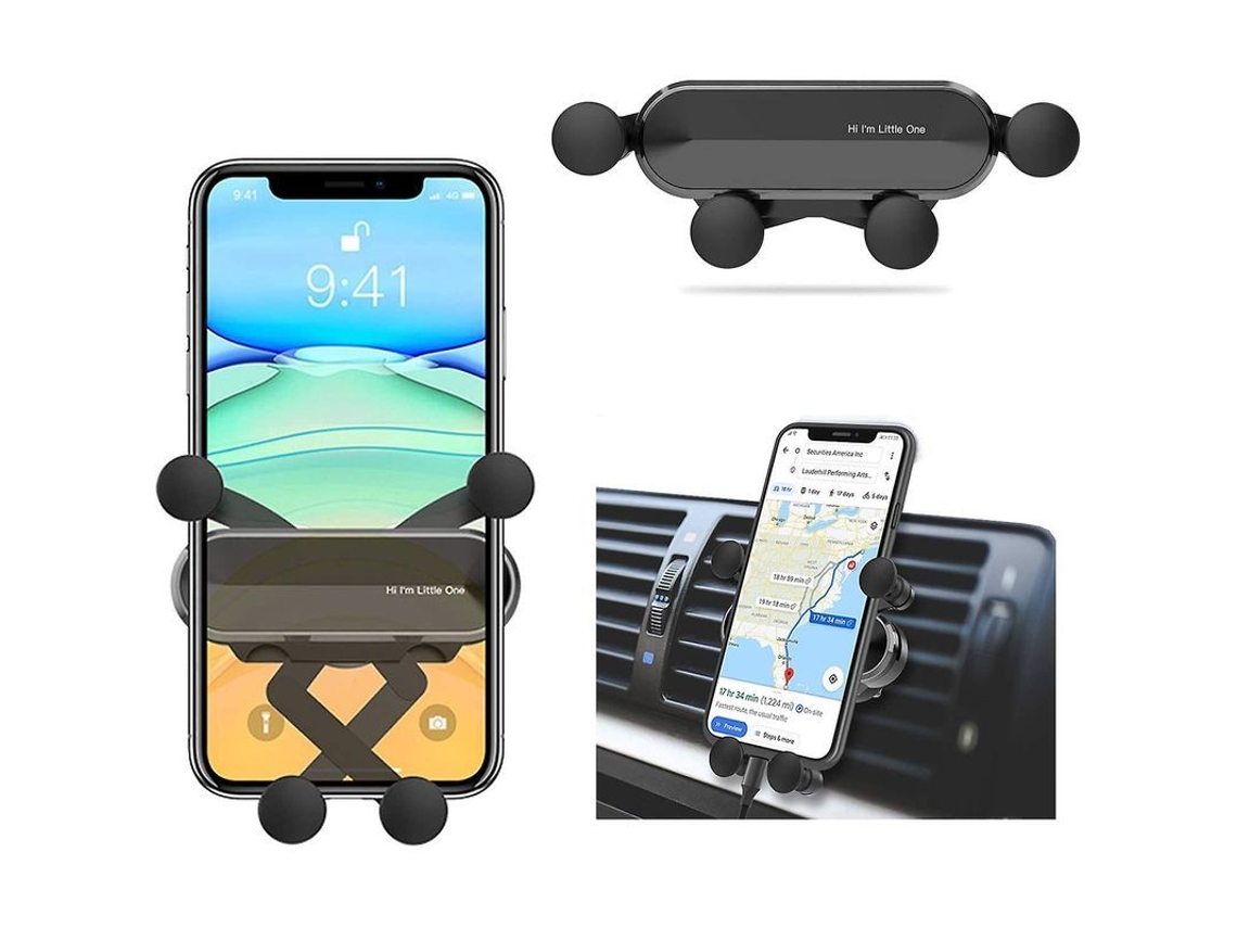Suporte de telefone para carro universal, design gravitacional, compatível com 4.0 a 6.0 polegadas, preto