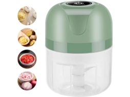 Picador De Alho Elétrico - Mini Picador De Alimentos Sem Fio E Recarregável Com 2 Tipos De Lâminas (verde)
