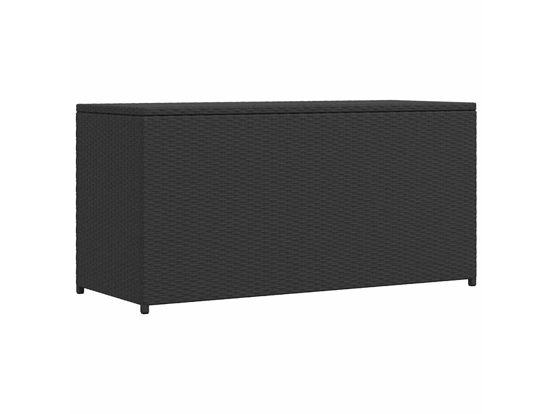 Vidaxl Caixa De Arrumação Para Jardim 120x50x60 Cm Vime Pe Preto