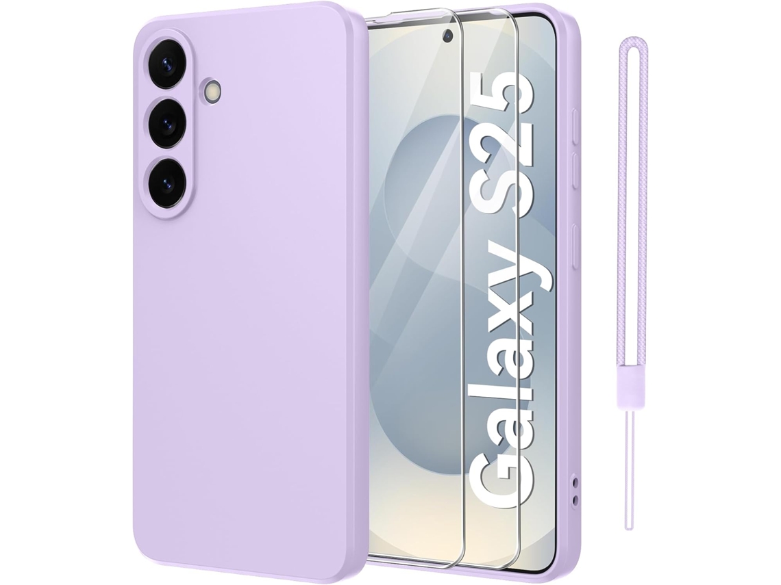 Capa Proteção Design Antiderrapante Para Samsung Galaxy S25 Hongwe. Textura Macia Anti-choque Roxo
