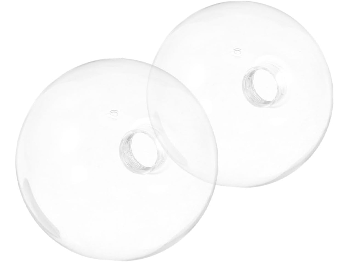 Conjunto de 2 Globos de Vidro Transparentes Esféricos Difusores de Luz Redondos para Iluminação Suave SFUSHOS