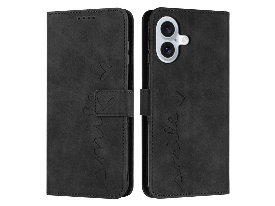 Capa Para Iphone 17 Em Couro Com Relevo De Coração E Alça Longa.