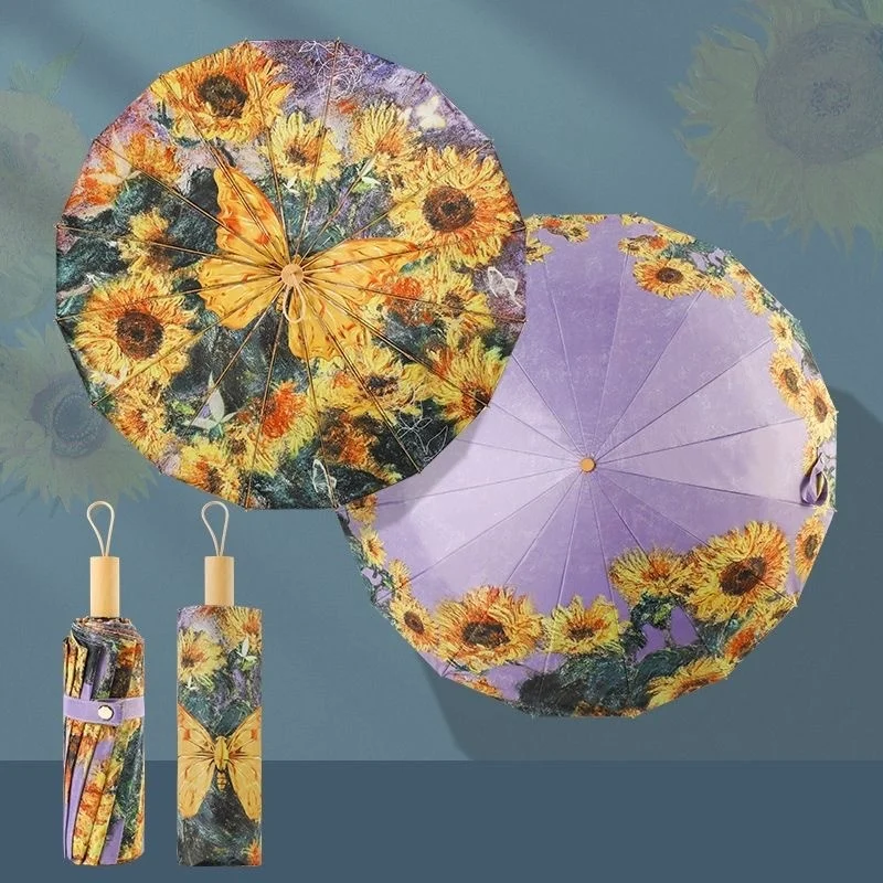 Guarda chuva Extragrande MDUG girassol 16k em Liga de Alumínio com Revestimento Duplo e Patchwork