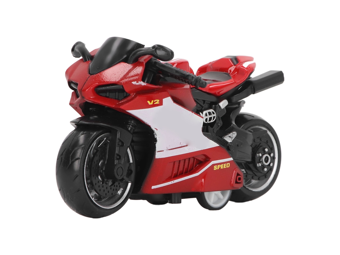 Primerox brinquedo de Moto de Recuo Modelo de Liga Alta Simulação Presente para Crianças Vermelho