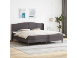 Vidaxl Estrutura da Cama Cinzento 180 X 200 Cm Couro Sintético