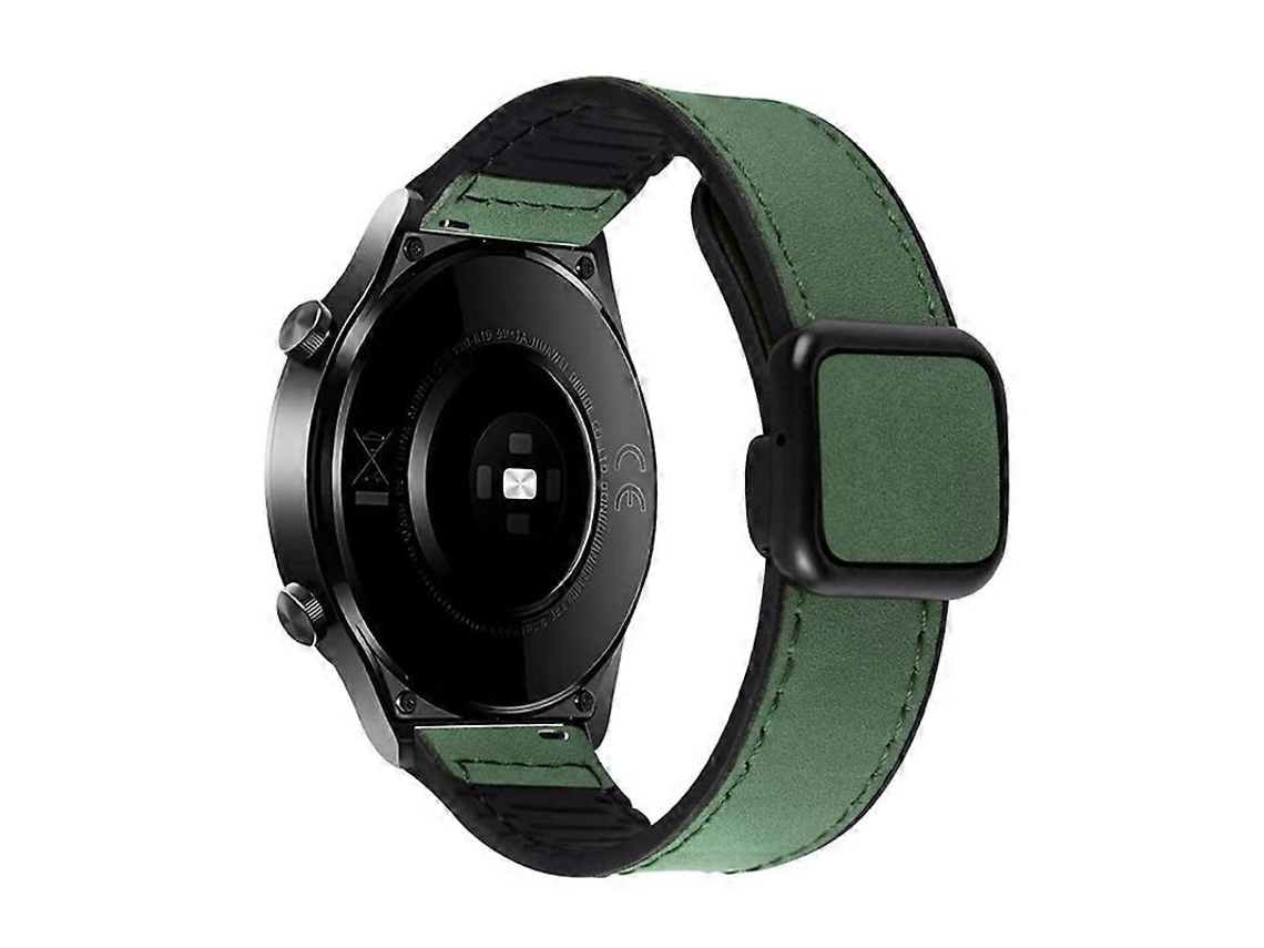 Pulseira De Relógio Em Couro E Silicone Com Textura Crazy Horse E Fecho Magnético Dobrável.