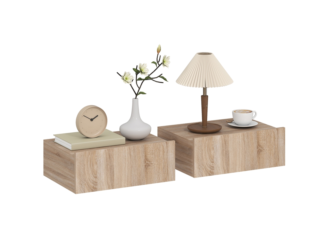 Conjunto de 2 Mesas de Cabeceira Flutuantes com 1 Gaveta (40x30x15 cm) VOLTEDGE