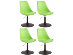 Conjunto de 4 cadeiras de jantar em plástico Maverick verde/preto CLP