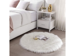 Tapete de Peluche Falso 60x60cm NOVA LINE, decorativo para sofá e cadeira, branco