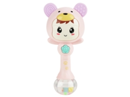 Primerox brinquedo Rattle Musical Eletrônico para Bebê Cute Cartoon com Luz e Som Rosa