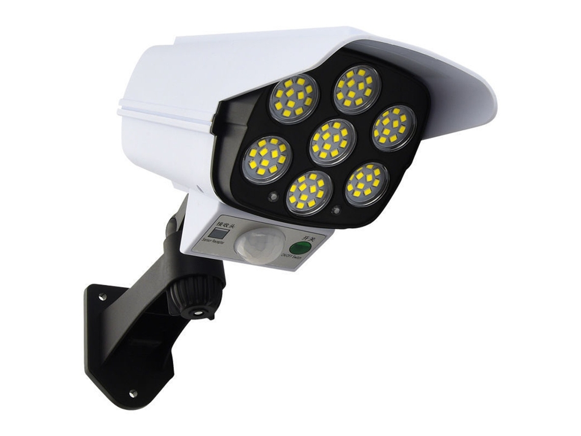 Lurelia Câmara De Segurança Externa Fictícia Com Sensor De Movimento Pir Solar E Lâmpada Led À Prova De Intempéries Ip66 Para Segurança Residencial