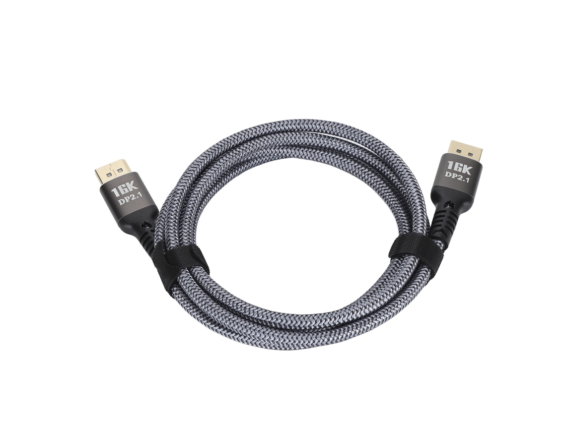 Cabo Mali DisplayPort 2.1, 16K, 30Hz, 40Gbps, HDR, compatível com FreeSync e G-Sync, 2m