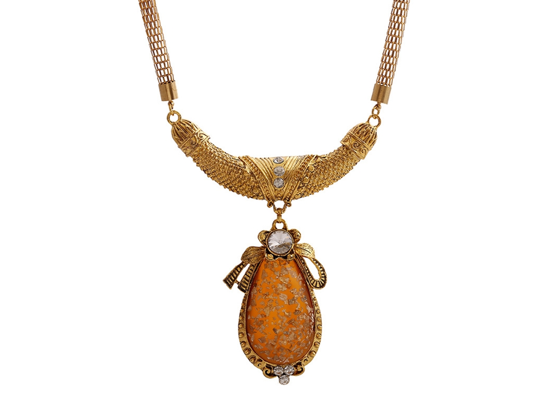 Colar Liga Feminino Pedras Strass Moda Elegante