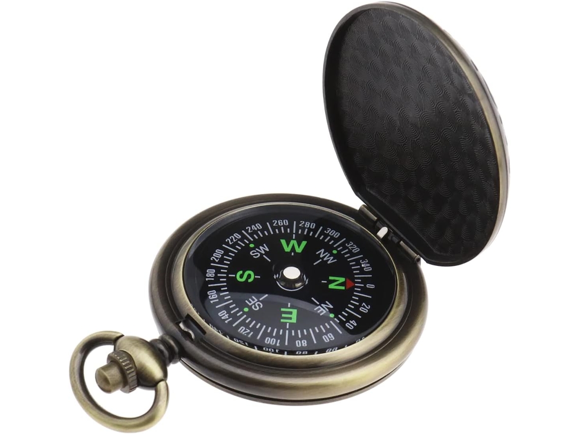 Bússola Retrô Portátil para Camping e Sobrevivência, de Bolso de Metal, Infantil para Trilhas, Caça AQUAFORGE