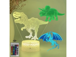 Luminria Noturna Led 3d De Dinossauro Com 3 Padres Decorao Para Quarto Brinquedo Legal De Drago Presente De Natal Para Aquaforge
