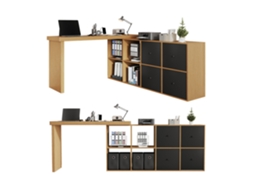 Mesa de Canto Giratória 360° em Mdf,configuração Flexível com 4 Compartimentos e 4 Gavetas,ideal para Escritório Ou Estudo PAPRIKA