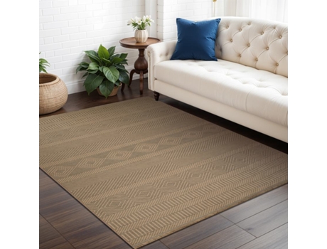 Tapete LIVABLISS de Juta Boho Lavável na Máquina Marrom/Bege 198x275