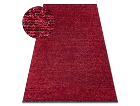 Tapete Florence 24021 Uma Cor, Glamour, Tecido Plano, Franjas - Vermelho (78 x 150 cm)