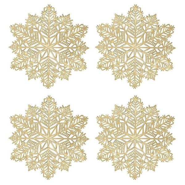 Decorações de Porta copos com Flocos de Neve, Jogos Americanos Vermelhos para Mesa de Cozinha, Ideais para o Natal AQUAFORGE