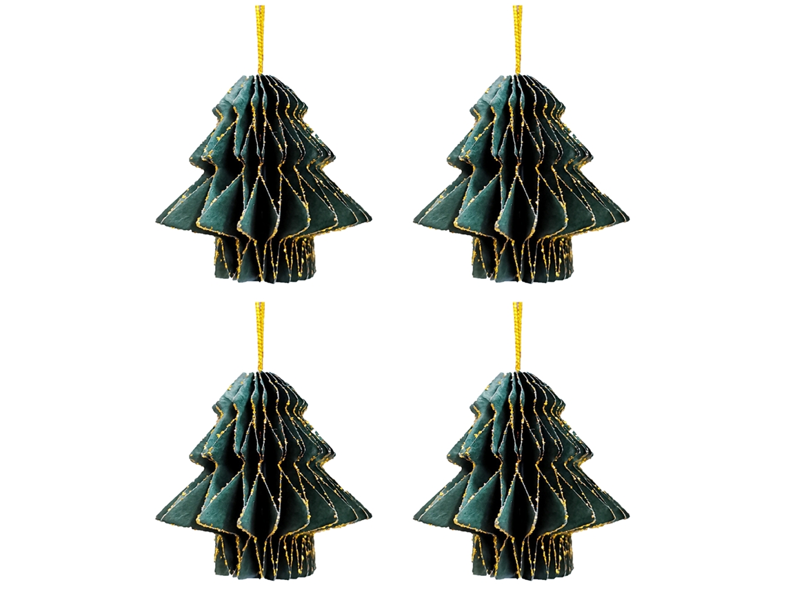 Conjunto de 4 Bolas de Natal em Forma de Lanterna LAXISCREED