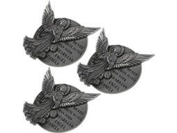 Conjunto de 3 Clipes Decorativos Anjo da Guarda para Quebra-sol, Acessório de Carro em Metal