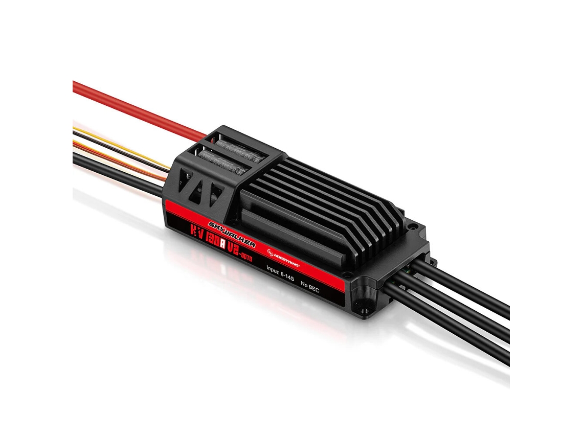 Controlador Electrónico Brushless Hobbywing Skywalker Hv 130a Opto V2, Preto, Baterias Lipo 6 a 14s, Sem Bec, com Travão Marcha atrás MDUG